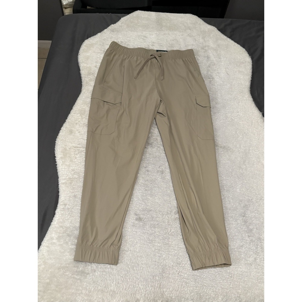 New Tek Gear Desert Shadow Beige‎ Mens Large Cargo Jogger Pants NWT